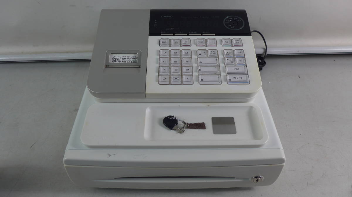 ○BK51 ☆ カシオレジスター SE-S20-WE レジ 鍵1個付き CASIO 電子レジ