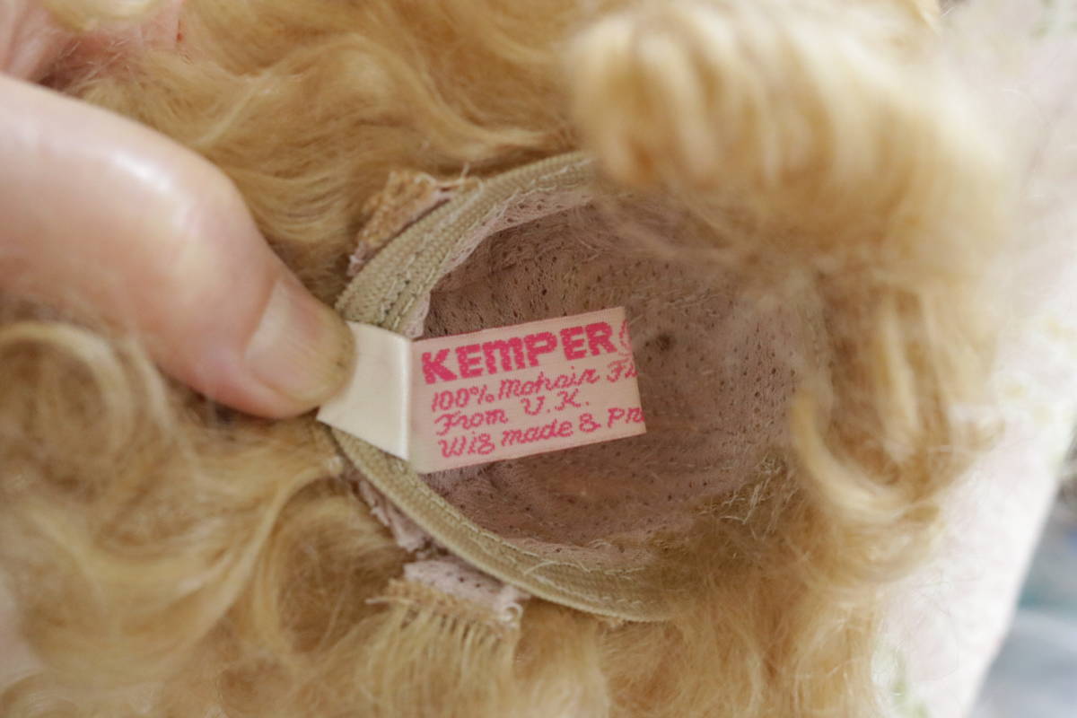アンティークドール用モヘアウィッグ KEMPER 6~7インチ 周り18.5cm 2号