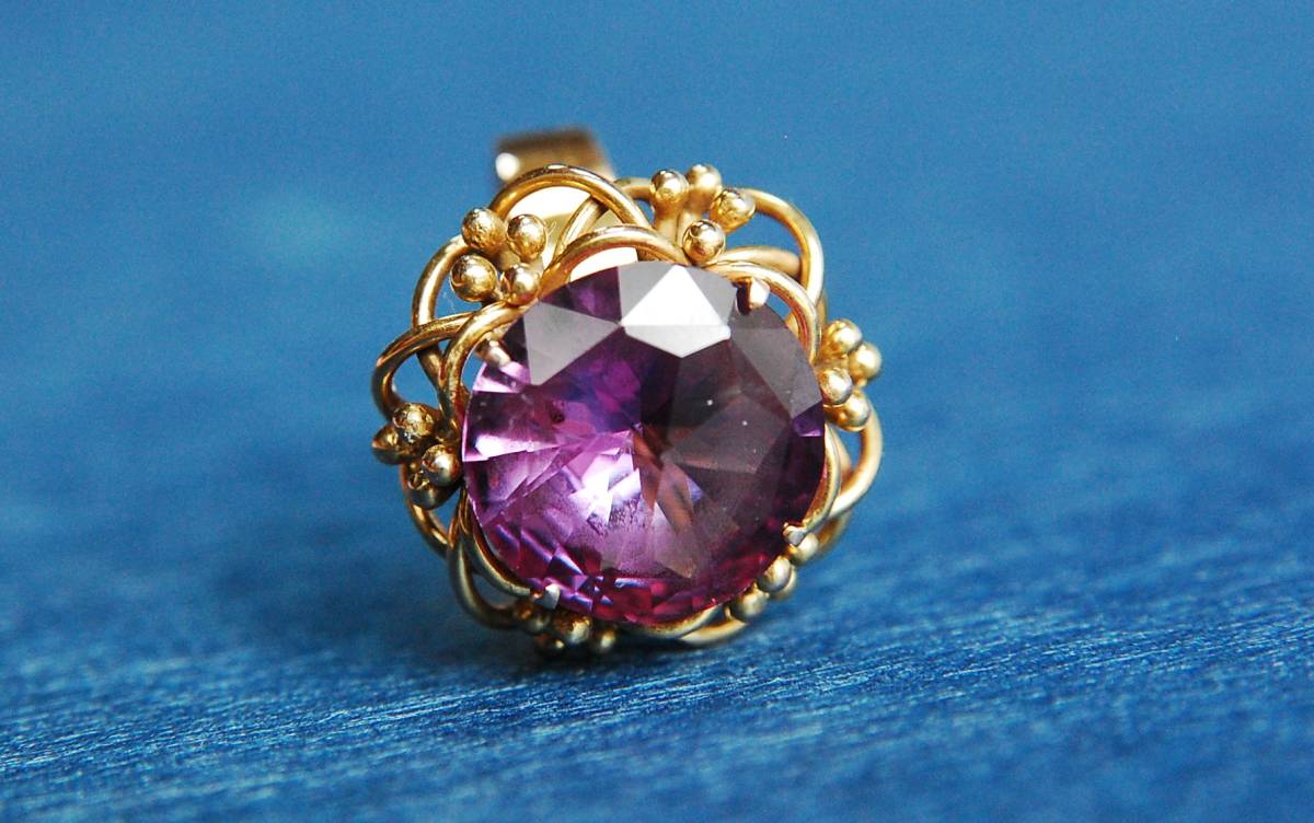 ※きれいな　アメジスト？　デザインリング　18K　8.7g　送料370円