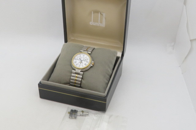 1円～【動作品】dunhill ダンヒル ムーンフェイズ トリプルカレンダー