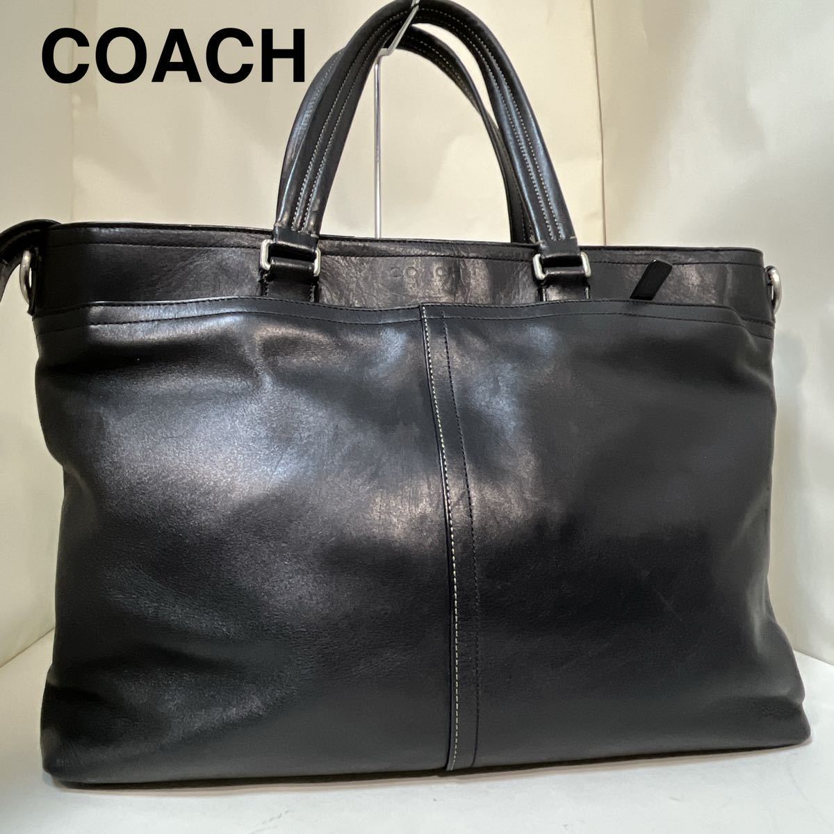 COACH レザー トートバッグ 2way A4 / PC収納 ブラック コーチ コーチ