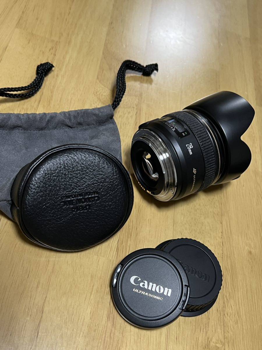 Canon EF 28mm F1.8 USM (専用フード付き) キヤノン AF一眼レフ用 単