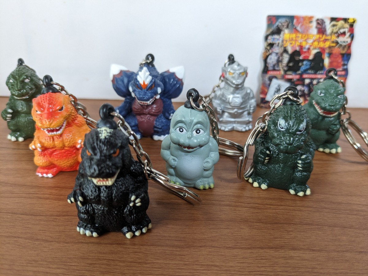 歴代ゴジラアソートソフトキーホルダー 全8種 ㈱バンプレスト - 1997