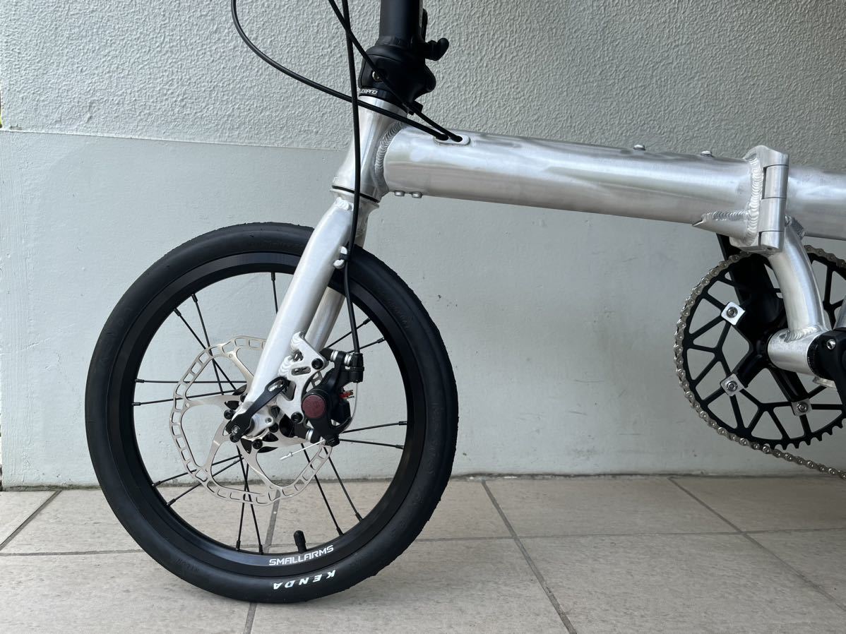 8.2KG ☆超軽量 折り畳み 自転車 無塗装 アルミ 9速 カスタム 検☆未