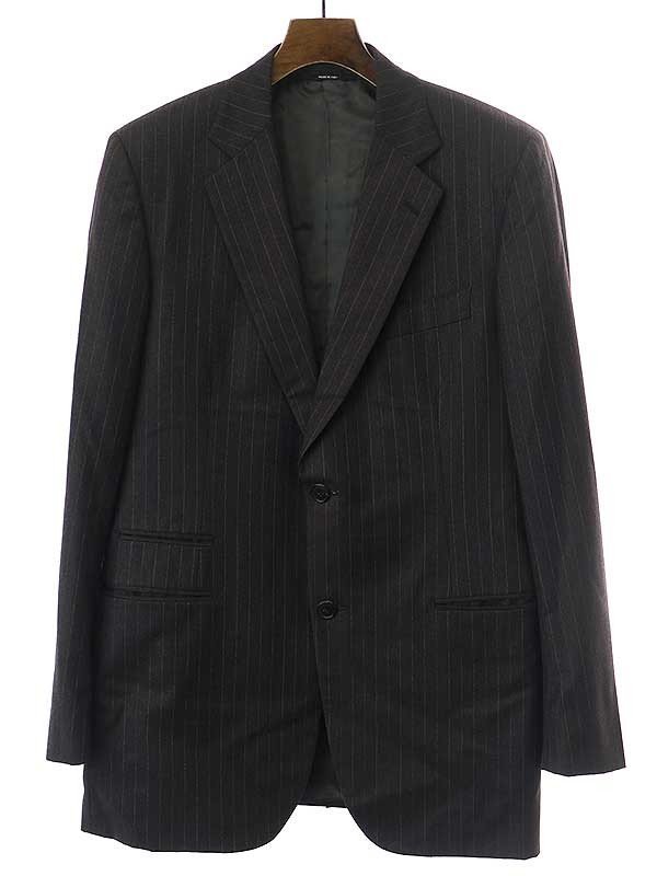 HERMES エルメス ウールストライプセットアップスーツ ブラウン サイズ：50