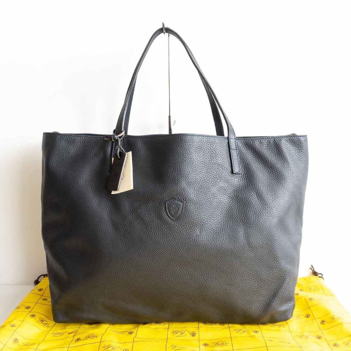 極美品】FELISI 【11-91 レザー トートバッグ】 ネイビー 大型 肩掛け