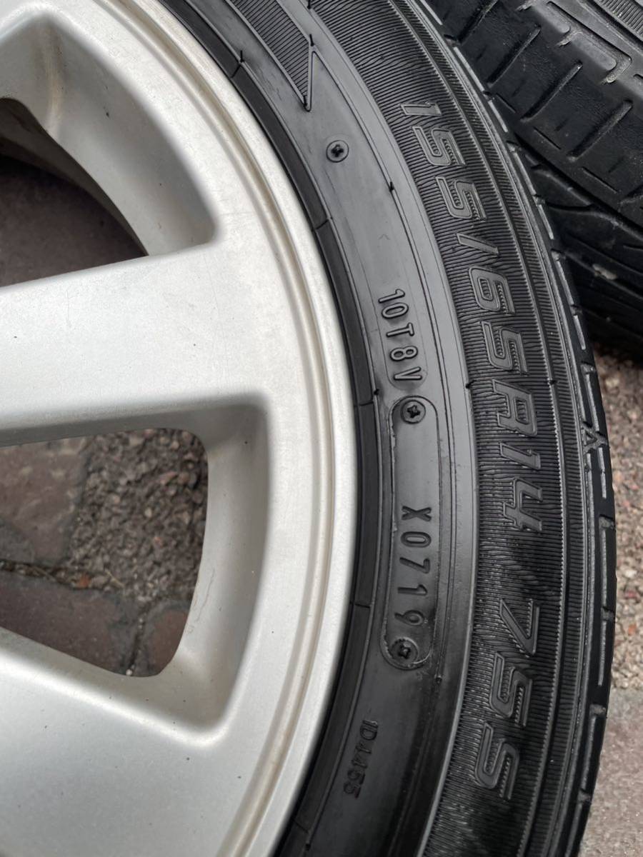 タントカスタム 純正アルミホイール 155/65R14 ダイハツ純正 L375S 14