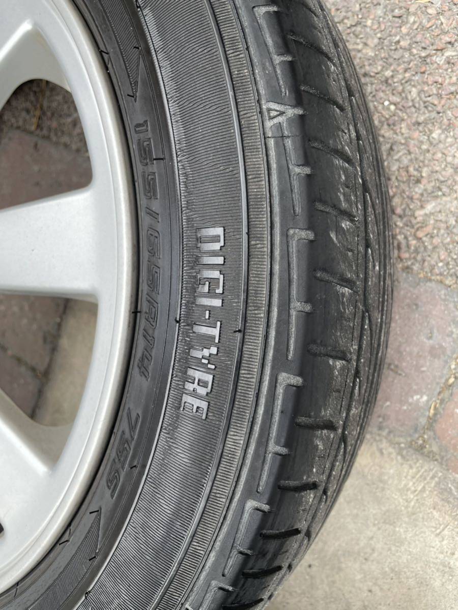 タントカスタム 純正アルミホイール 155/65R14 ダイハツ純正 L375S 14