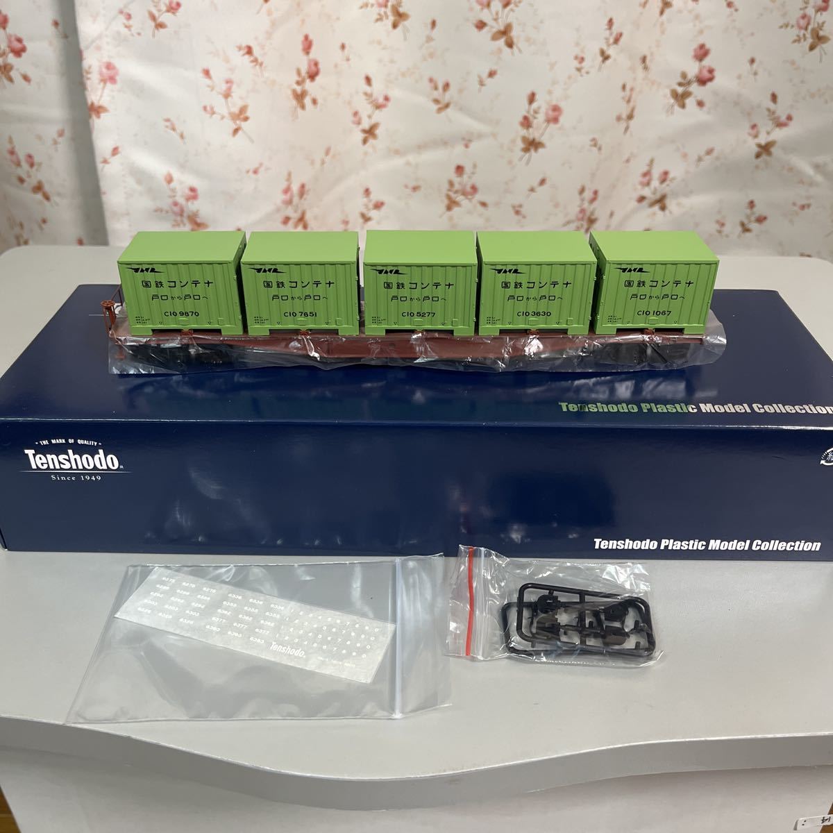 天賞堂 HOゲージ コキ5500形 縦補強4本タイプ C10形コンテナ