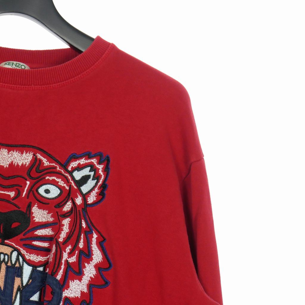 ケンゾー KENZO タイガー 刺繍 スウェット トレーナー XL レッド 赤