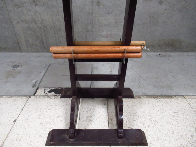 ジャンク 和太鼓 宮本卯之助 長胴太鼓 打面約45cm 全長約55cm 台