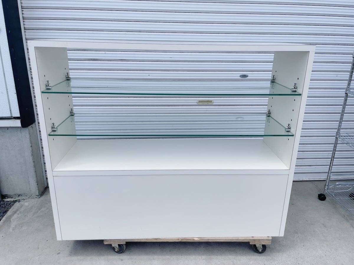 中古 引取限定 陳列棚 店舗用品 店舗什器 ディスプレイ棚 ホワイト 