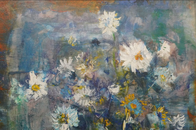 F64◇洋画家【山田茂人】油彩8号「残花」真作 花と花瓶 日展会員 光風