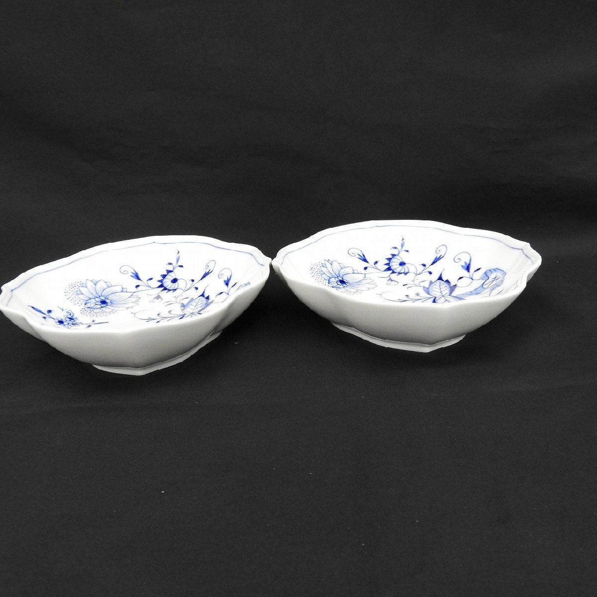 美品】MEISSEN マイセン ブルーオニオン ディッシュ 皿 ひし形プレート