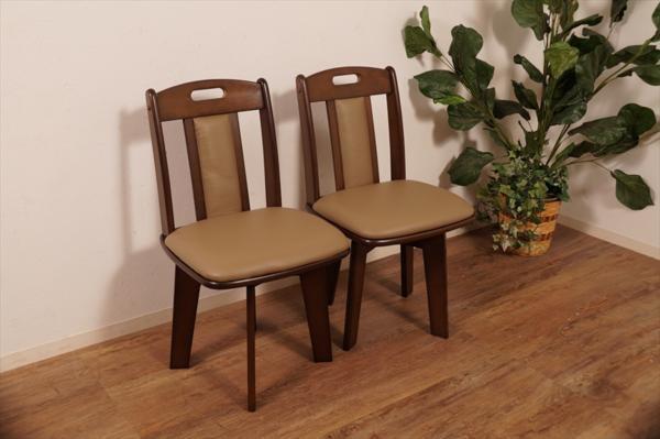 １円スタート◇ 　送料無料！アウトレット家具　ダイニングチェアー　回転椅子　いす　2脚セット　FF7633