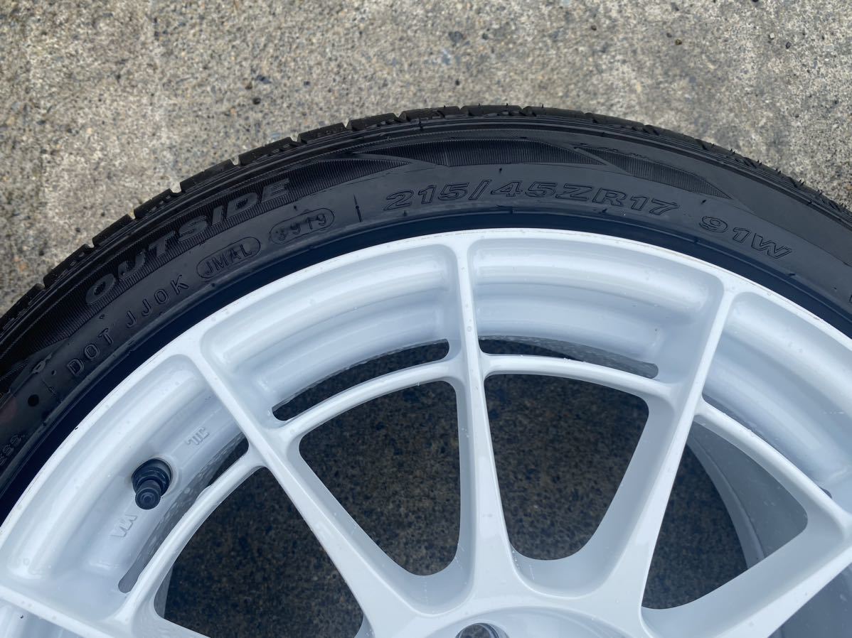 215/45R17 2019年製 ROADSTONE 17x8J PCD 100 5H ET 48 ENKEI NTO3RR