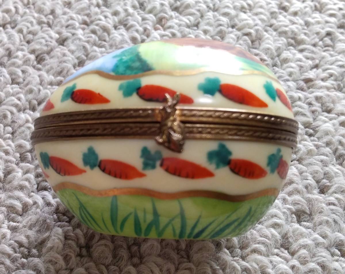 リモージュ＊LIMOGES＊ヒンジボックス ＊ウサギ＊イースター＊エッグ型
