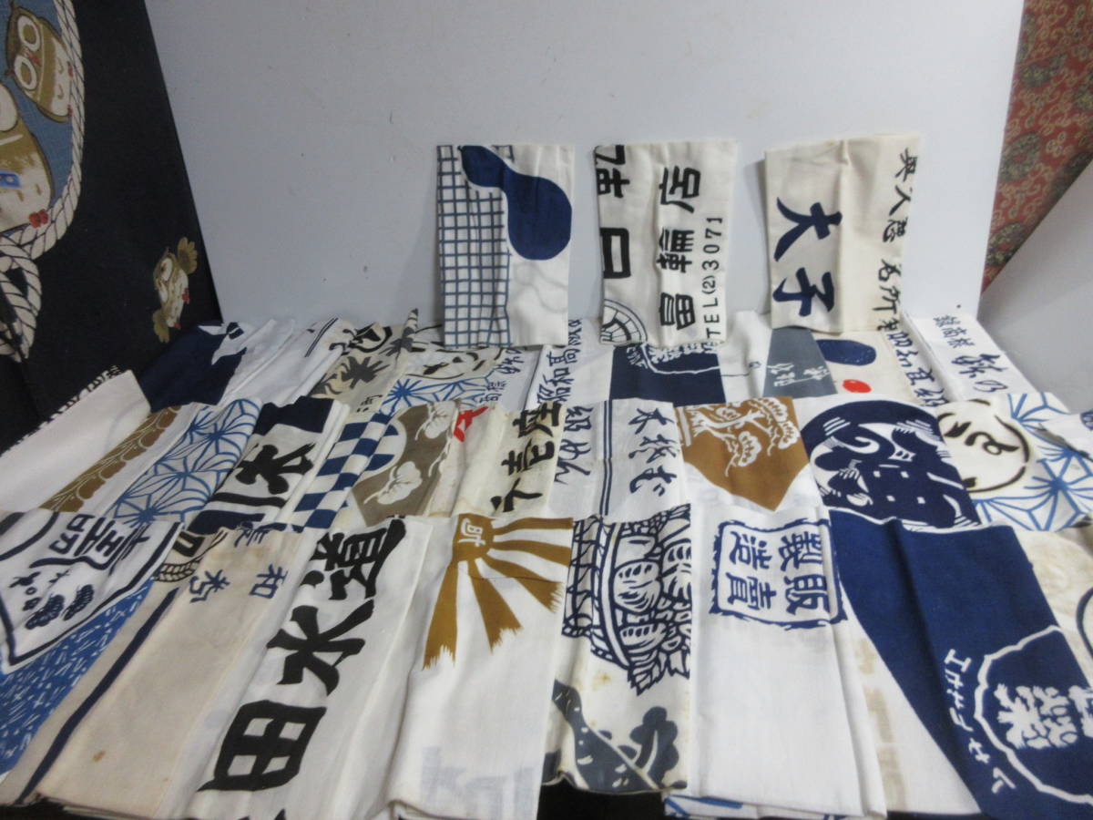 古ーい 木綿手ぬぐい 30枚 主に栃木、茨城 おまけつき リメイク、手芸、実用、TENUGUI JAPAN T3