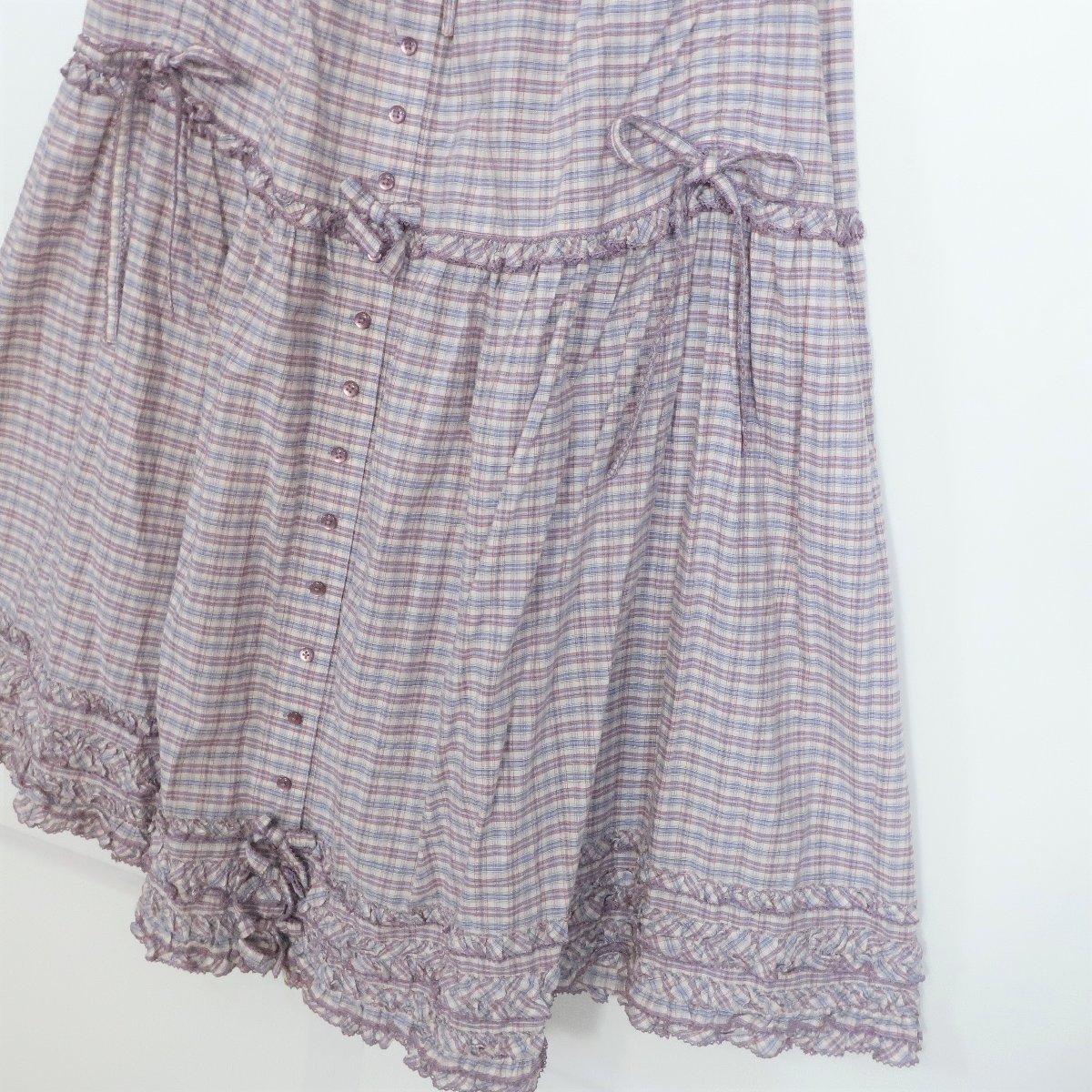 美品】ピンクハウス☆ギャザースカート ピコレース ティアードフリル  