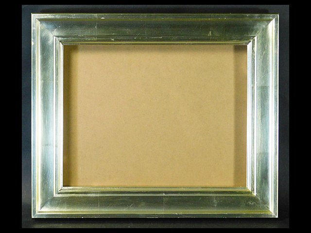 空額 額縁 木製 銀彩(シルバー)油彩額 F6アクリル面 中古品 OK3679