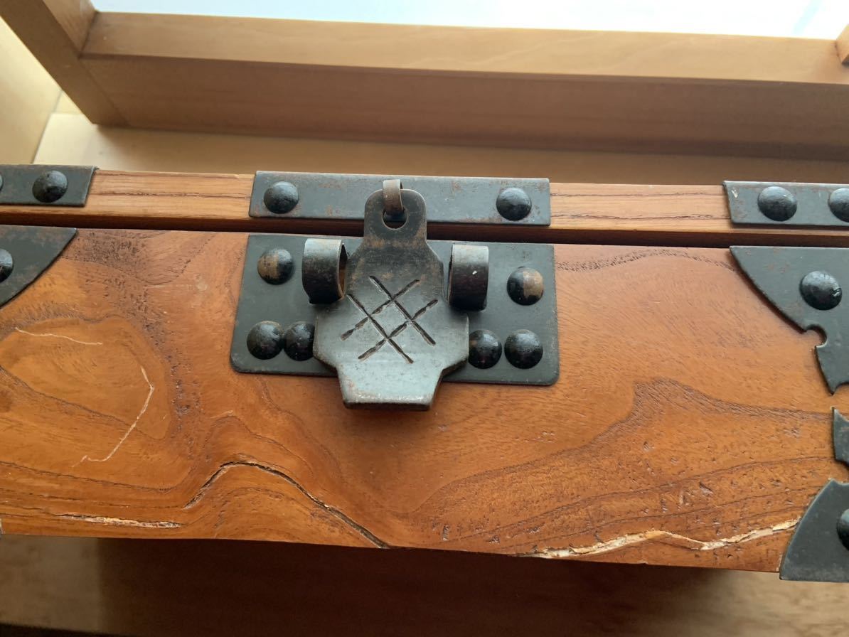 古民具 千両箱 千両箱 古道具 木製 人気SALE，最新作 鉄 古民具⁄