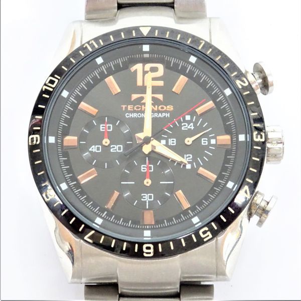 TECHNOS クロノグラフ ♪tyoh 650-1 267 TECHNOS テクノス 腕時計