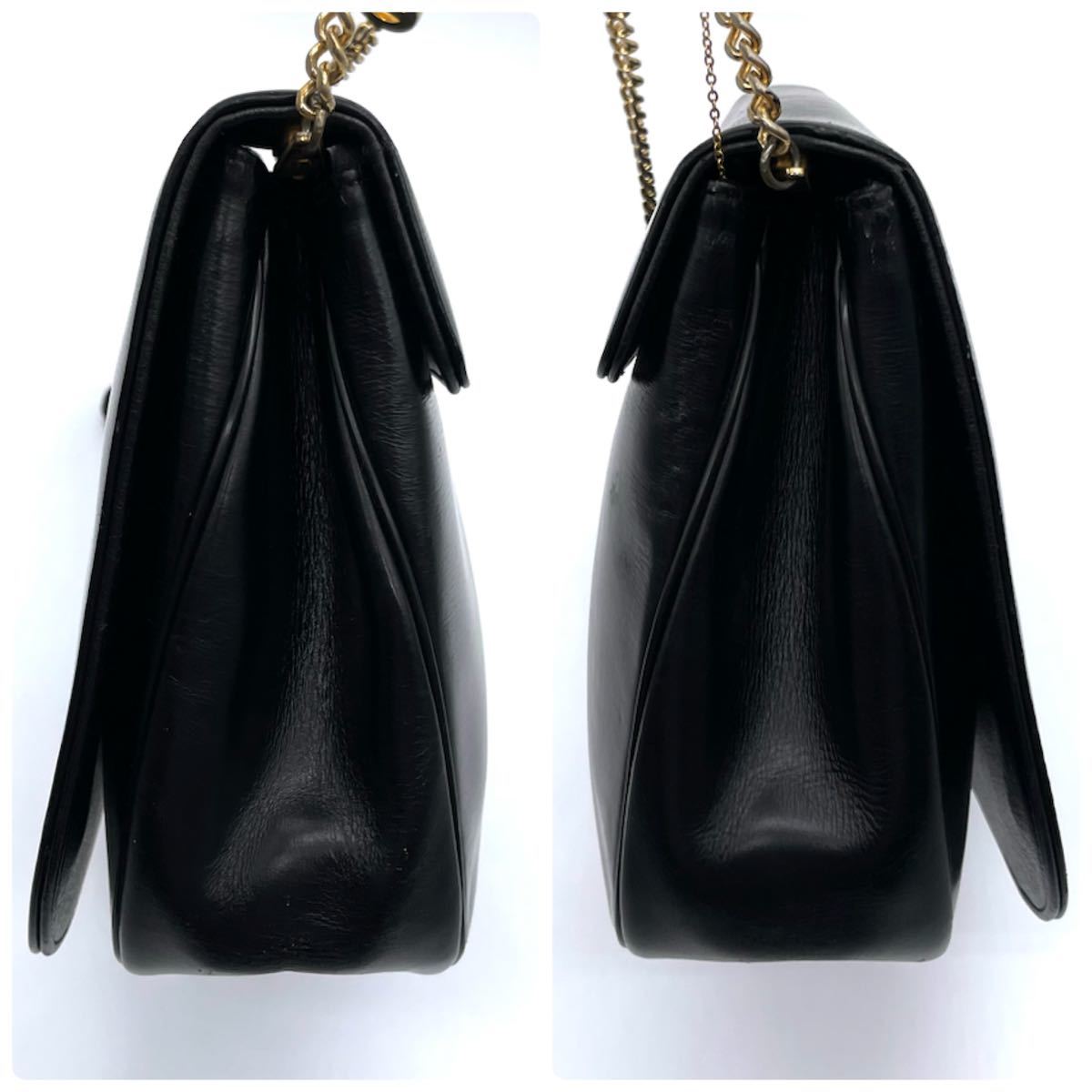 美品】Christian Dior ショルダーバッグ チェーン 肩掛け 黒 美品】Christian Dior ショルダーバッグ チェーン 肩掛け 黒