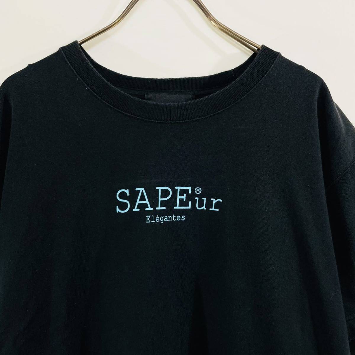 SAPEur Tシャツ デニス ロッドマン バックプリント ブランドロゴ 黒 L 