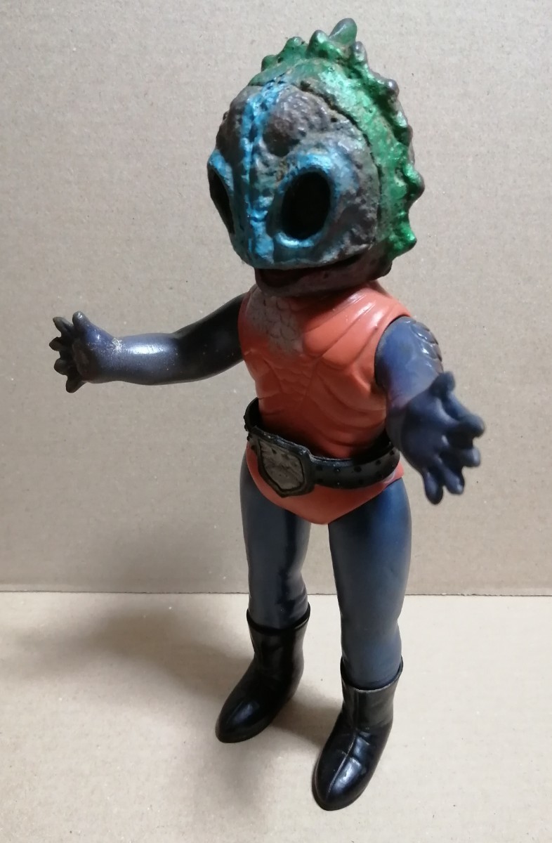 新品在庫有り 旧バンダイ 仮面ライダー 怪人 アマゾニア ソフビ 当時物