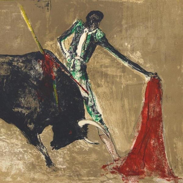 リトグラフ 真作 ジャン・ジャンセン『La naturelle 闘牛士』サイン有