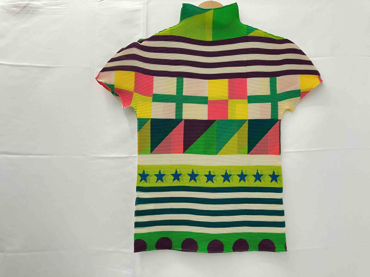 me ISSEY MIYAKE ミー イッセイミヤケカットソー 幾何学柄 ワッフル