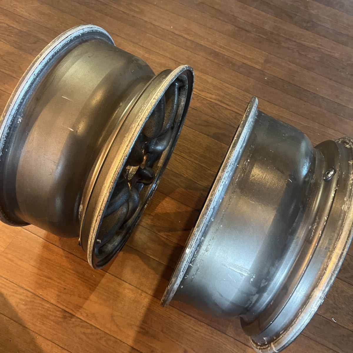 ヤフオク いますぐ落札 希少ワタナベ 14インチ 6J 4穴PCD 100 オフセット35 当時物塗装 アルミホイール2本 _4