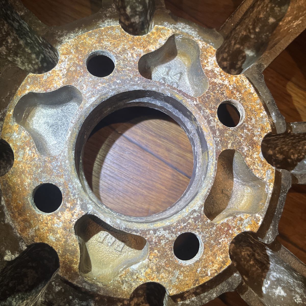 ヤフオク いますぐ落札 希少ワタナベ 14インチ 6J 4穴PCD 100 オフセット35 当時物塗装 アルミホイール2本 _6