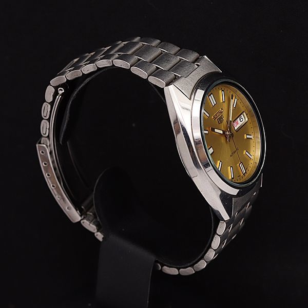 1円 稼働 良品 セイコー AT/自動巻 7S26-3040 セイコー5 ゴールド文字