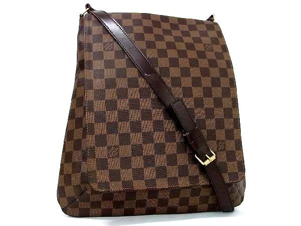 1円 LOUIS VUITTON ルイヴィトン M51302 ダミエ ミュゼット ショルダーバッグ クロスボディ 斜め掛け レディース ブラウン系 AK6709S2