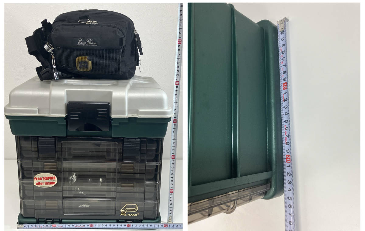 釣り具 ソフトルアー おまとめ (タックルボックス/ウエストバッグ付き)