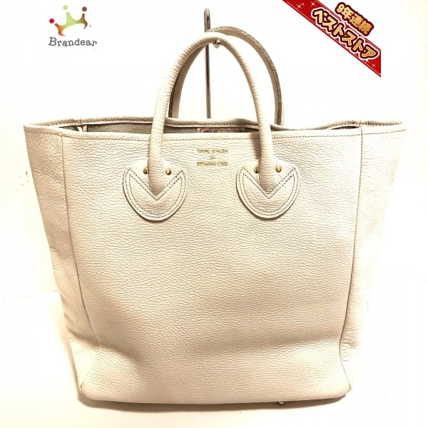 ヤングアンドオルセン YOUNG&OLSEN トートバッグ レザー 白 美品 バッグ