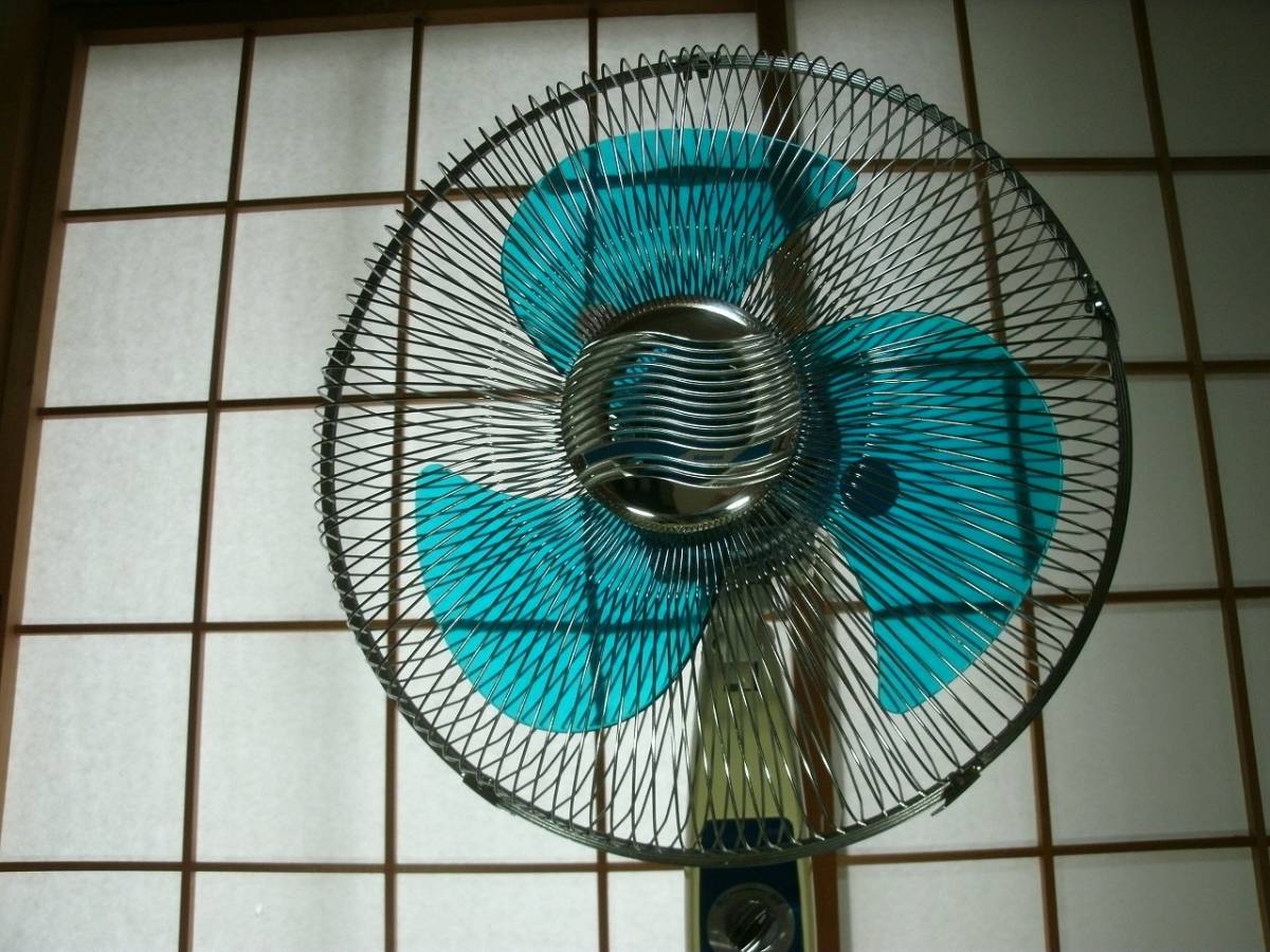 昭和レトロ しょっぱくっ ナショナル 扇風機 大型 緑 ヴィンテージ 古道具