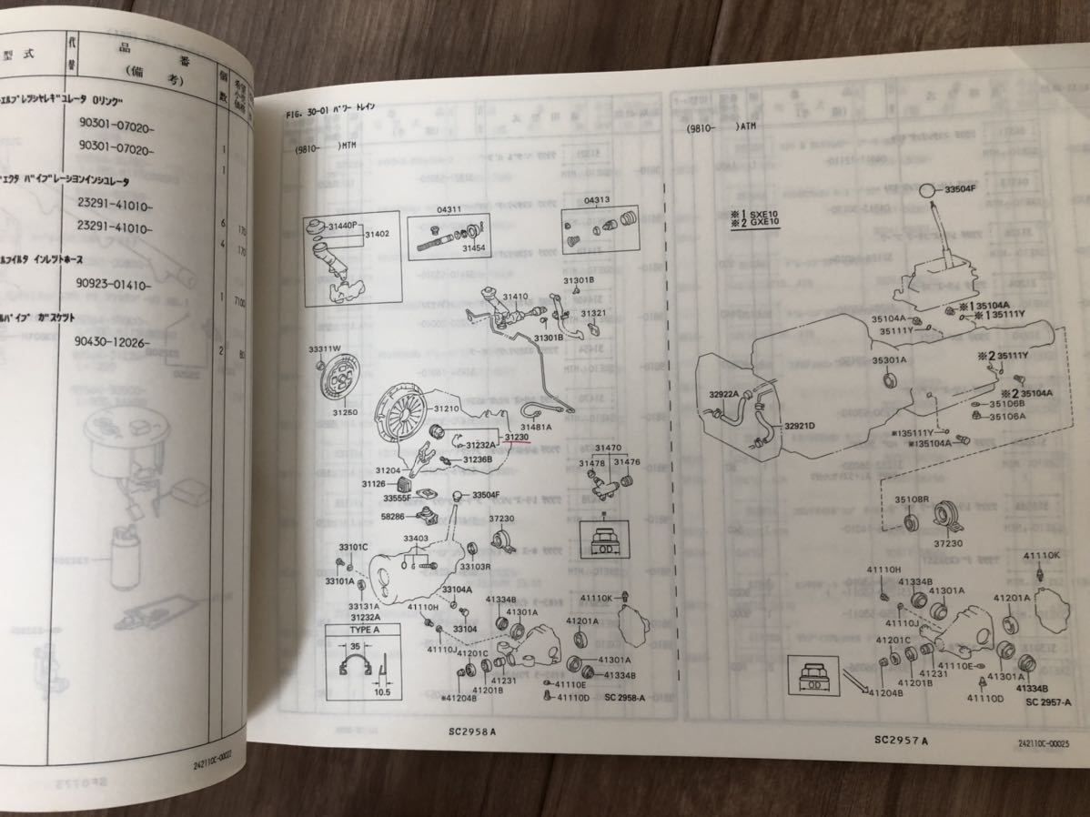 トヨタ アルテッツァSXE10・GXE10 中古 パーツカタログ 送料込み