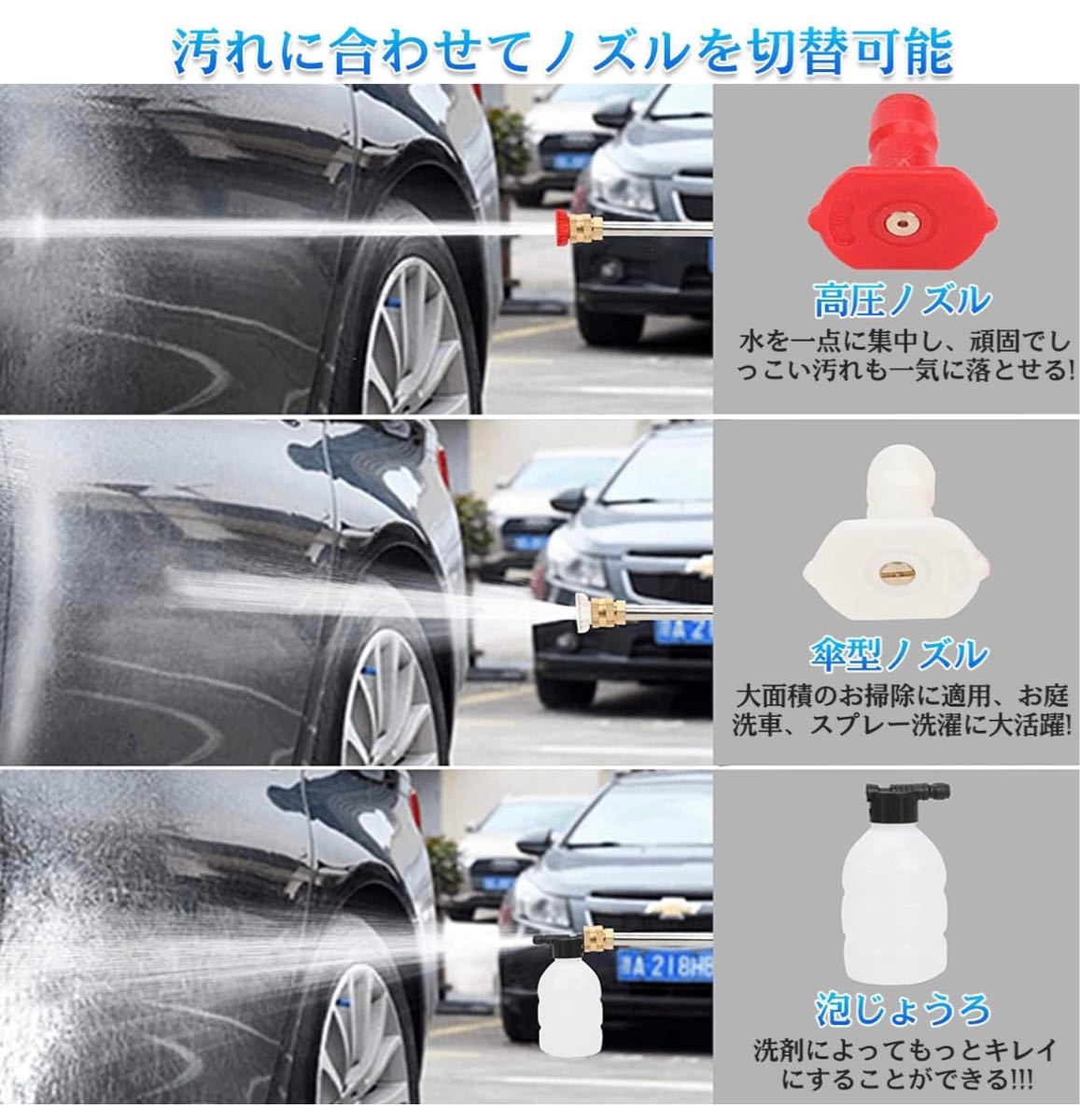 高圧洗浄機 コードレス 充電式 水圧洗浄機 家庭用 洗車 充電式 住まい