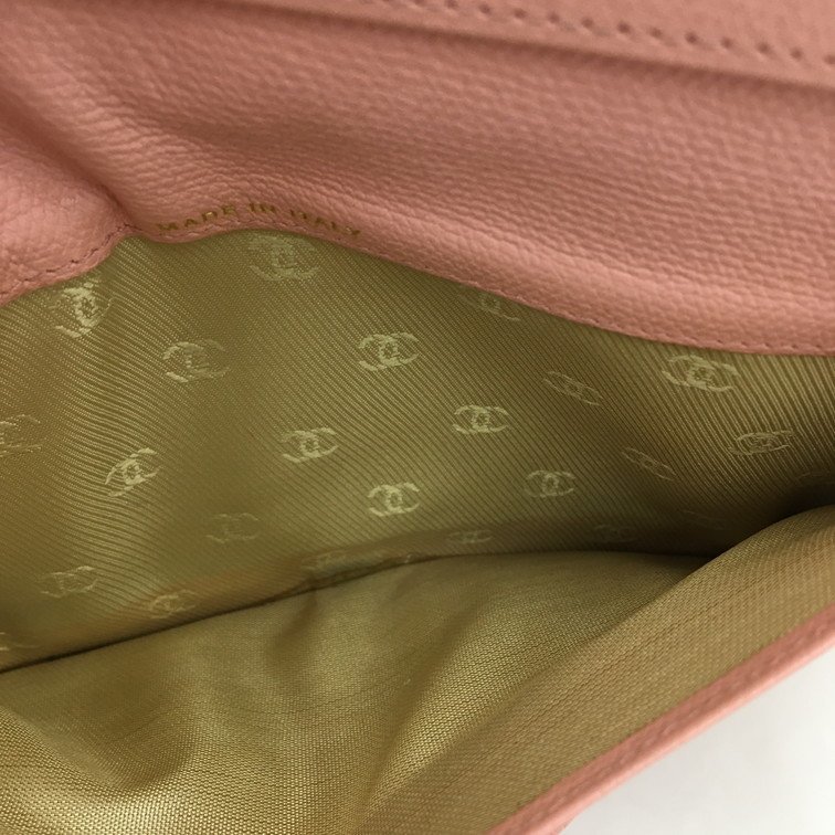 ココボタン CHANEL 長財布 シャネル ピンク ココマーク ピンクの通販