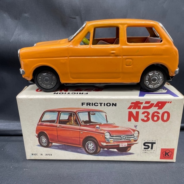 【ブリキ玩具】 光球商会 ホンダ N360 オレンジ フリクション 箱付き Kマーク ビンテージ 玩具 昭和レトロ HONDA