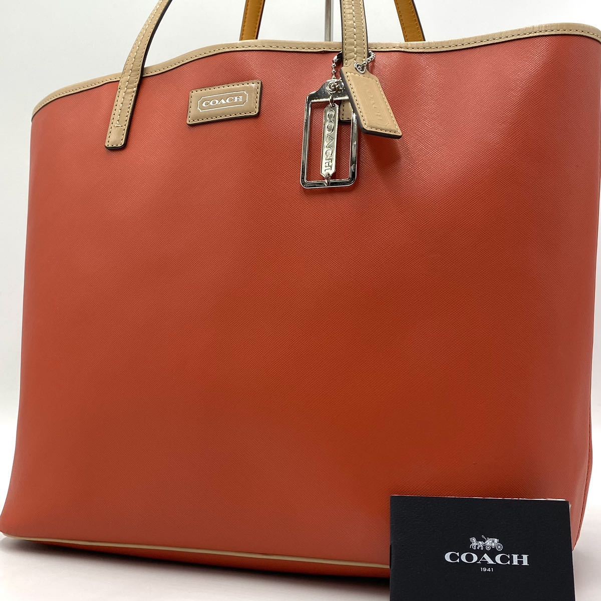 1円【入手困難品】人気色 定価10万 COACH コーチ メンズ 2way 本革 