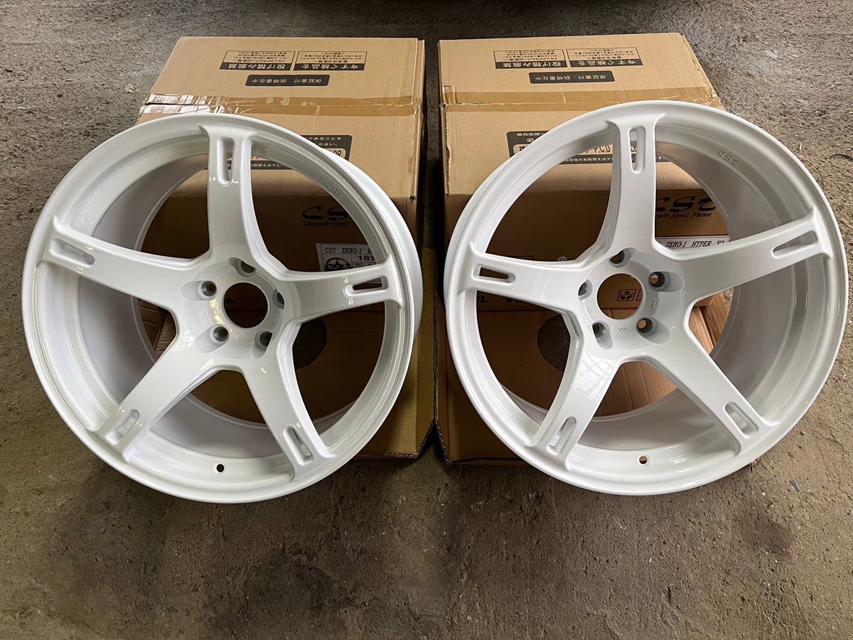 CST ZERO1 HYPER V2 18×9.5J±0 5/114.3 ホワイト 自家塗装品 2本セット 