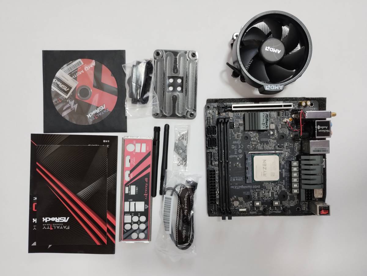 ASRock Fatal1ty B450 Gaming-ITX/ac + AMD Ryzen 5 3600 / 中古(PC/AT