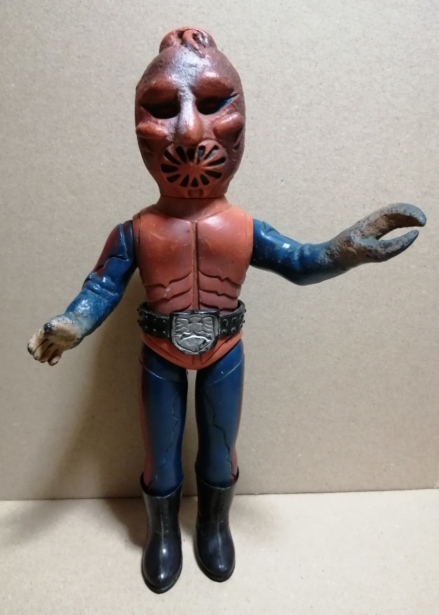 仮面ライダー。怪人。サソリ男。ソフビ。スタンダードサイズ。旧バンダイ。ショッカー怪人。当時物。