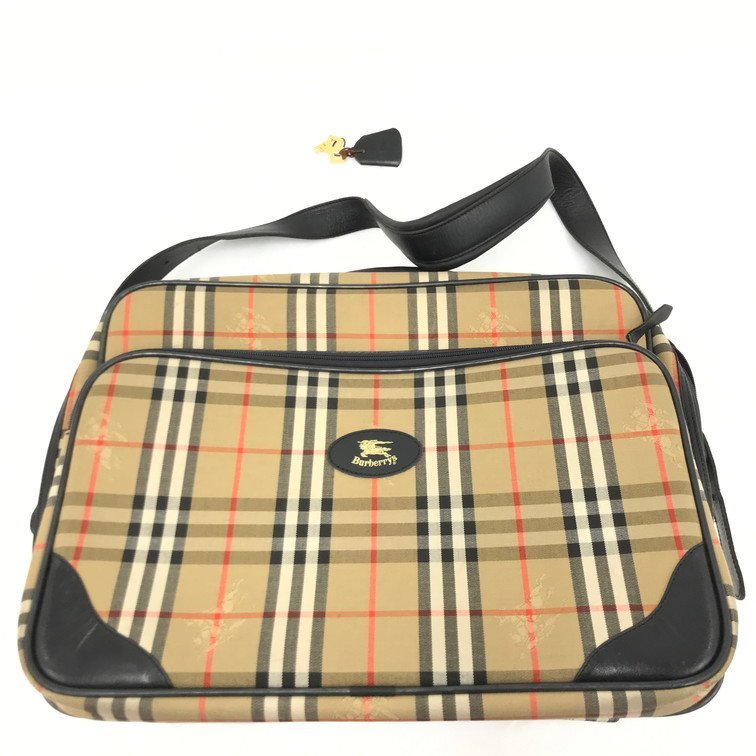 d*3様 希少【未使用・箱付】Burberrys バーバリー ノバチェック セカ BGAJ6066】Burberrys バーバリー トラベルバッグ ノバチェック