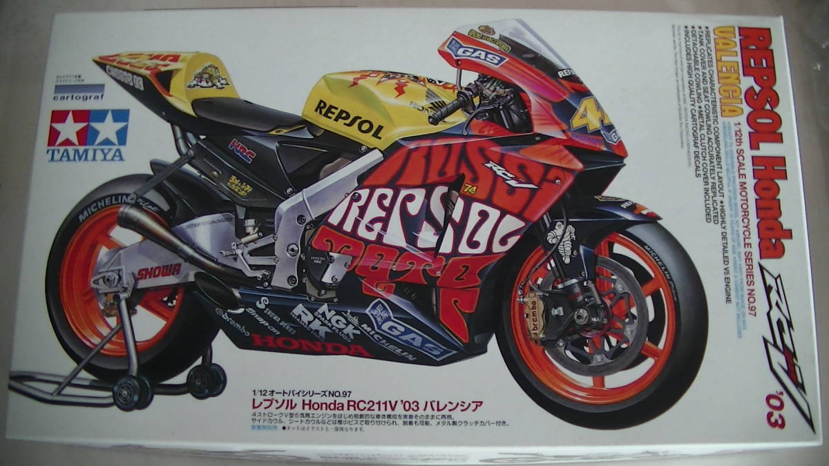 Honda レプソル タミヤ 1⁄12 Tamiya '03 RC211V Repsol Rc211V ホンダ