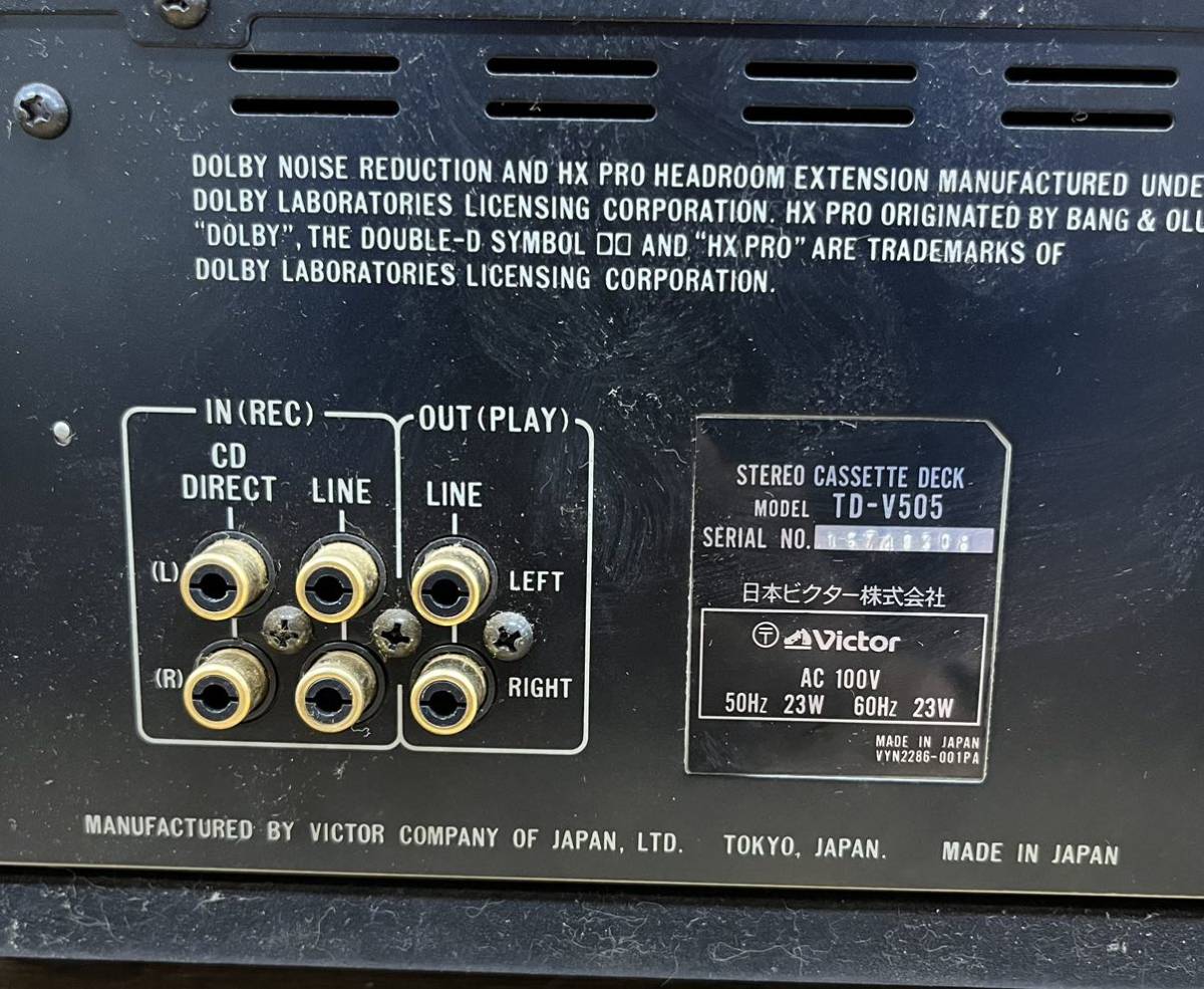 □通電確認済み□Victor□ビクター□TD-V505□カセットデッキ□ Victor