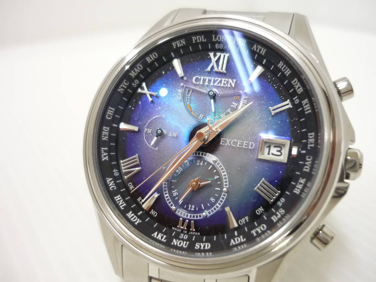 1991 CITIZEN EXCEED シチズン エクシード AT9130-77L 電波時計 ダブル 